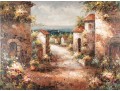 Oil On Canvas Tuscan Village Painting — Signed