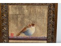 Oil On Board & Gold Leaf Signed Finch Painting