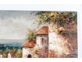 Oil On Canvas Tuscan Village Painting — Signed