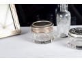 Antique Table Decor Including Silver Lids