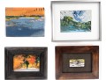 Collection Of Four Small Abstract Painted Landscapes, Some Signed