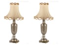 Pair Of Lavishly Hand-Chased Metal Table Lamps