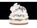 Imari Style Porcelain Rabbit Trinket Box