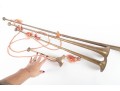 Set Of Vintage Brass Herald Trumpets With Tassel Ropes