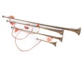 Set Of Vintage Brass Herald Trumpets With Tassel Ropes