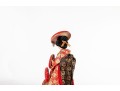 Japanese Geisha Doll In Red Kimono