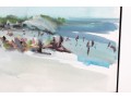 Framed Watercolor Beachside Landscape -- Signed