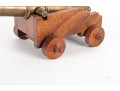 Vintage Brass And Wood Cannon Model
