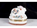 Imari Style Porcelain Rabbit Trinket Box