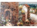 Oil On Canvas Tuscan Village Painting — Signed