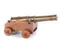 Vintage Brass And Wood Cannon Model