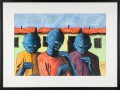 Pat Sithole (South African, B. 1970) Pastel On Paper, Three Musicians, 2007