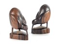 Pair Of Carved Wood Shorebird Bookends