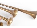 Set Of Vintage Brass Herald Trumpets With Tassel Ropes