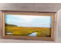 Small Oil On Board Marshlands Painting -- Signed