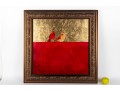 Framed Cardinal Pair Oil On Canvas Painting