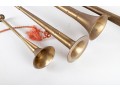 Set Of Vintage Brass Herald Trumpets With Tassel Ropes