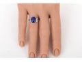 Platinum Beautiful Sapphire And Diamond Three Stone Ring, Size 5.75