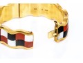 Tiffany & Co. 18k Yellow Gold Angela Cummings Wonderful Inlaid Wave Bangle, With Box