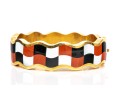 Tiffany & Co. 18k Yellow Gold Angela Cummings Wonderful Inlaid Wave Bangle, With Box