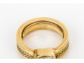 18k Yellow Gold Gorgeous Handmade Ring With Bezel Set Diamond, Size 5.75