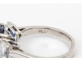 Platinum Beautiful Sapphire And Diamond Three Stone Ring, Size 5.75