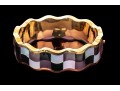 Tiffany & Co. 18k Yellow Gold Angela Cummings Fabulous Inlaid Wave Bangle, With Box