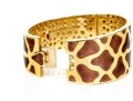 Roberto Coin 18k Yellow Gold Magnificent Ultra Wide Giraffe Patterned Bangle Bracelet