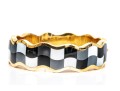 Tiffany & Co. 18k Yellow Gold Angela Cummings Fabulous Inlaid Wave Bangle, With Box