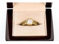 18k Yellow Gold Gorgeous Handmade Ring With Bezel Set Diamond, Size 5.75