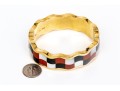 Tiffany & Co. 18k Yellow Gold Angela Cummings Wonderful Inlaid Wave Bangle, With Box