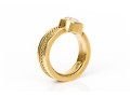 18k Yellow Gold Gorgeous Handmade Ring With Bezel Set Diamond, Size 5.75