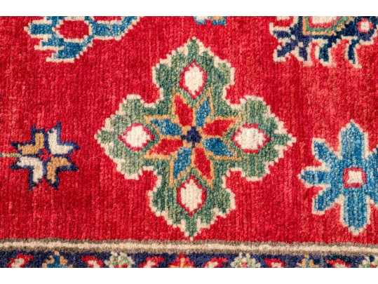 Hand Knotted Wool Kazak Carpet - 3' 3