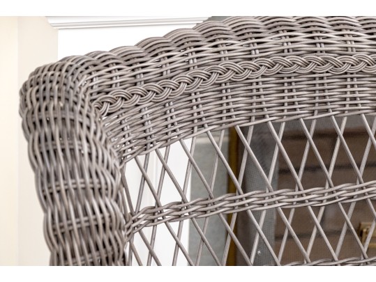 Pair Of Wicker Wingback Armchairs