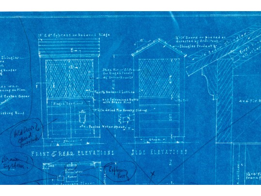 Carl E. Segerberg (American [CT], 1897-1975) Architectural Blueprint, 1953