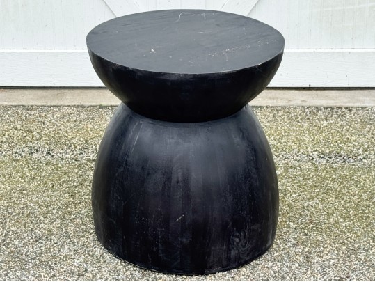Chic Ebonized Wood Accent Table