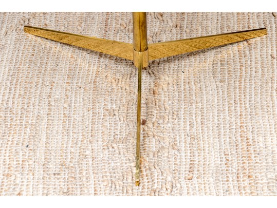 Brass And Black Glass Accent Table