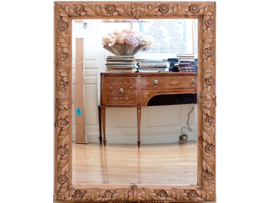 Lavishly Hand Carved Framed Beveled Edge Mirror