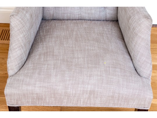 Pair Of Restoration Hardware Button Tufted Armchairs