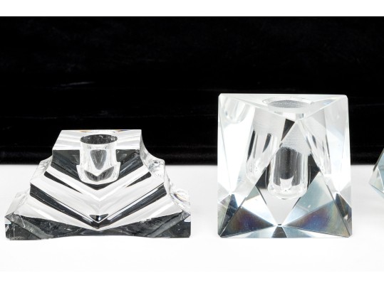 Collection Of Six Fine Crystal Candle Holders 