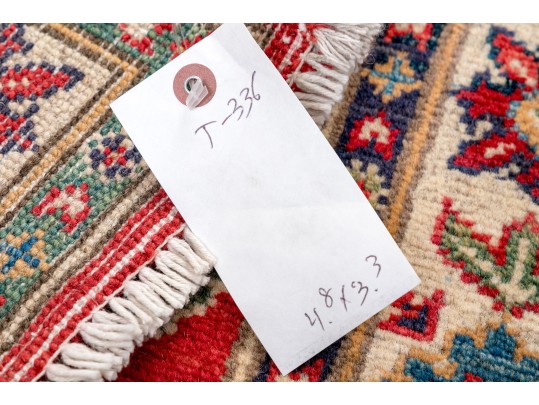 Hand Knotted Wool Kazak Carpet - 3' 3