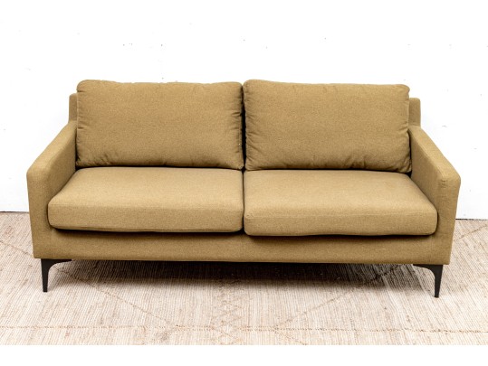 Quality Green Upholstered Loveseat Sofa