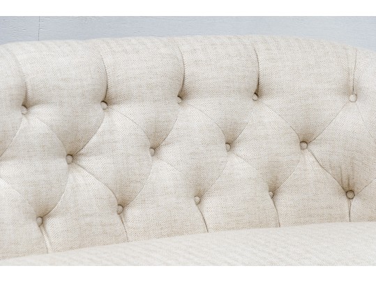 American Made Sherrill Tufted Upholstered Settee
