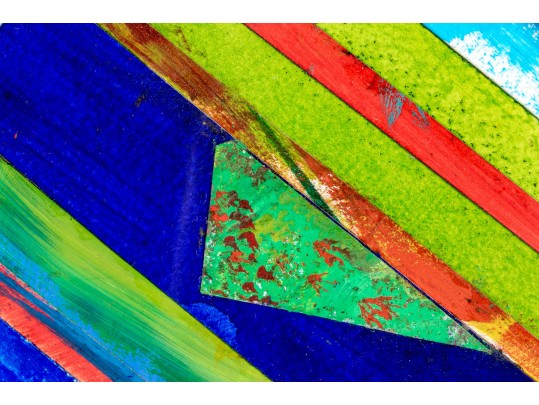 Signed Paint On Paper Artwork, Abstract
