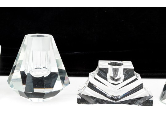 Collection Of Six Fine Crystal Candle Holders 