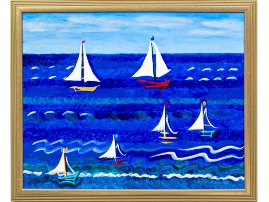 A. J. Di Maio, Signed Oil On Artist Board, Regatta