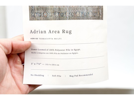 Adrian Soft Polyester Pile Area Rug, 5' X 7' 6