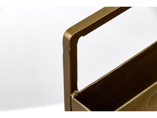 Industrial Chic Antiqued Brass Tone Bar Cart