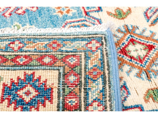 Hand-knotted Wool Kazak Carpet, 4'-10