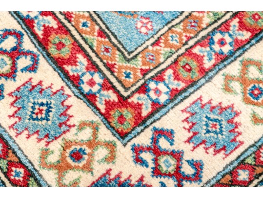 Hand-knotted Wool Kazak Carpet, 4'-10